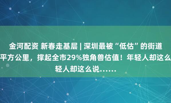 金河配资 新春走基层 | 深圳最被“低估”的街道：21.8平方公里，撑起全市29%独角兽估值！年轻人却这么说……